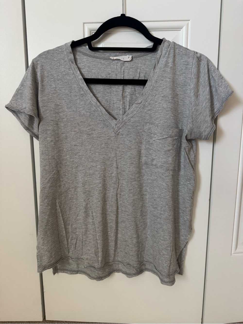 LUSH Gray V-Neck Pocket Tee